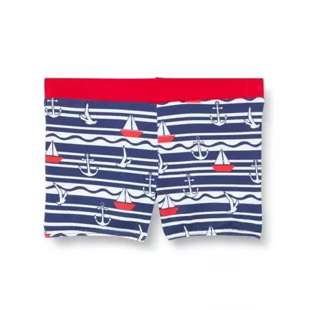 Boxer de bain bébé / garçon marine et rouge, 1 - 8 ans