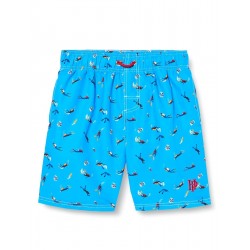 Boardshort garçon bleu imprimé plongeurs 6-16 ans