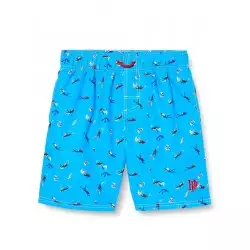 Boardshort garçon bleu imprimé plongeurs 6-16 ans