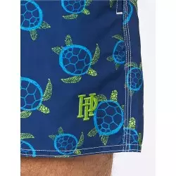 Boardshort homme bleu motif tortues, tailles S-XXL