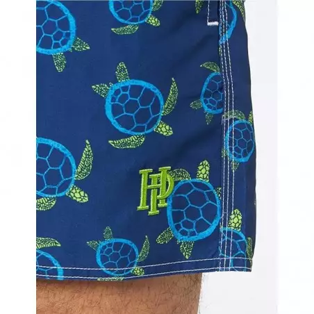 Boardshort homme bleu motif tortues, tailles S-XXL