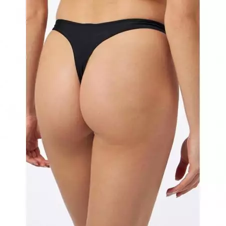 String de Bain Noir Femme – Bas de Maillot Échancré Uni Sexy