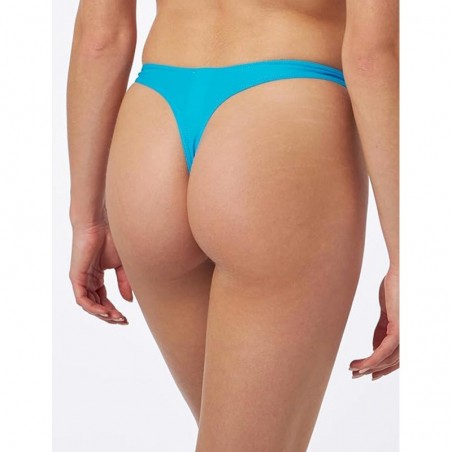 String de Bain turquoise Femme – Bas de Maillot Échancré Uni Sexy