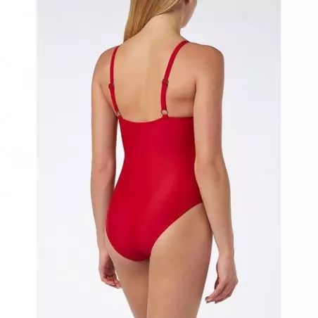 Une pièce gainant rouge foncé, bretelles réglables - Bonnet C - 36 au 52