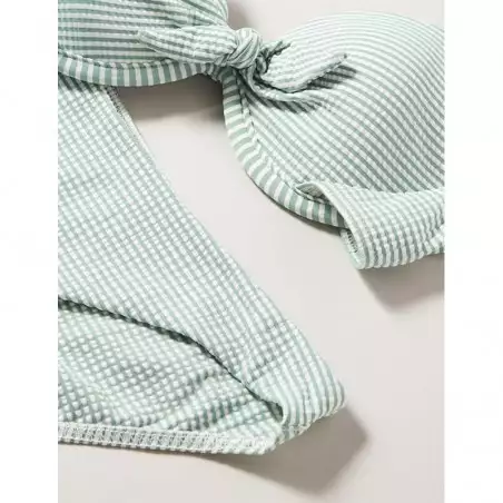 2 pièces haut armature et culotte classique rayé vert et blanc, Bonnet C, 36 au 46