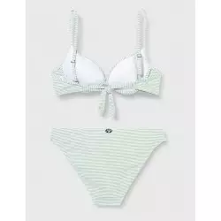 2 pièces haut armature et culotte classique rayé vert et blanc, Bonnet C, 36 au 46