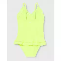 Maillot 1 pièce fillette jaune fluo à volants 2-8 ans