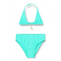 Ensemble 2 pièces fille vert clair, haut triangle bijoux et culotte classique, 6 à 16 ans