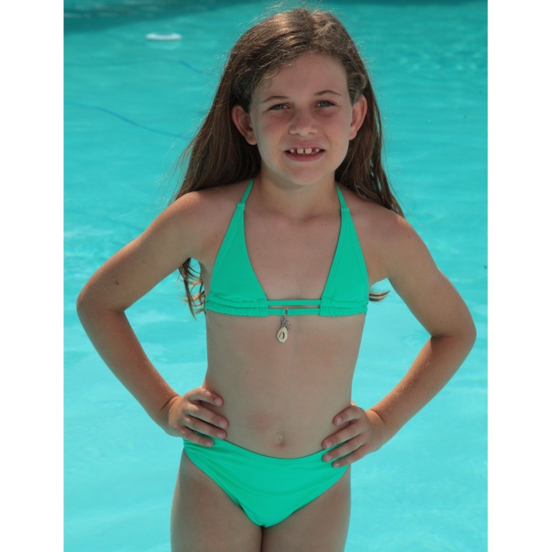 Maillot fille vert clair avec bijoux 6 16 ans Haute Pression