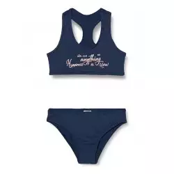 Maillot 2 pièces fillette, brassière dos nageur & culotte marine - 6 au 16 ans