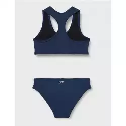 Maillot 2 pièces fillette, brassière dos nageur & culotte marine - 6 au 16 ans - Dos