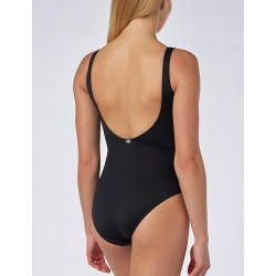 Maillot de bain 1 pièce gainant noir blanc à motif floral - du 38 au 54