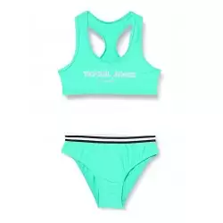 Maillot 2 pièces brassière vert d'eau Tropical Summer, culotte avec galon - du 6 au 16 ans