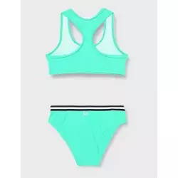Maillot 2 pièces brassière vert d'eau Tropical Summer, culotte avec galon - du 6 au 16 ans