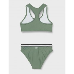 Maillot 2 pièces brassière kaki Tropical Summer, culotte avec galon - du 6 au 16 ans