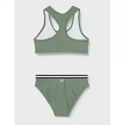 Maillot 2 pièces brassière kaki Tropical Summer, culotte avec galon - du 6 au 16 ans