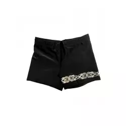 Boxer de bain noir pour homme avec motif tribal argenté - T1 à T6