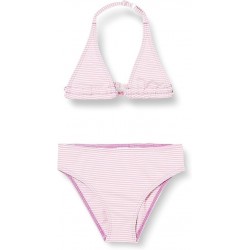 2 pièces fille rayures rose & blanc aspect gaufré - 6-16 ans