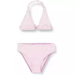 2 pièces fille rayures rose & blanc aspect gaufré - 6-16 ans
