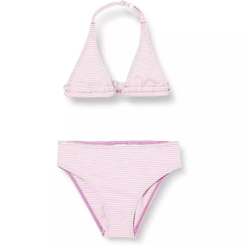 2 pièces fille rayures rose & blanc aspect gaufré - 6-16 ans