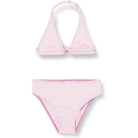 2 pièces fille rayures rose & blanc aspect gaufré - 6-16 ans