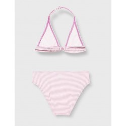 2 pièces fille rayures rose & blanc aspect gaufré - 6-16 ans