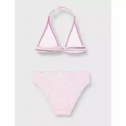 2 pièces fille rayures rose & blanc aspect gaufré - 6-16 ans
