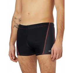 Boxer de bain homme uni noir/gris liseré rouge - T1 à T6