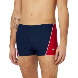 Boxer de bain homme uni marine côté rouge - T1 à T6