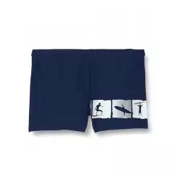 Boxer de bain garçon marine motif surf - du 4 au 14 ans