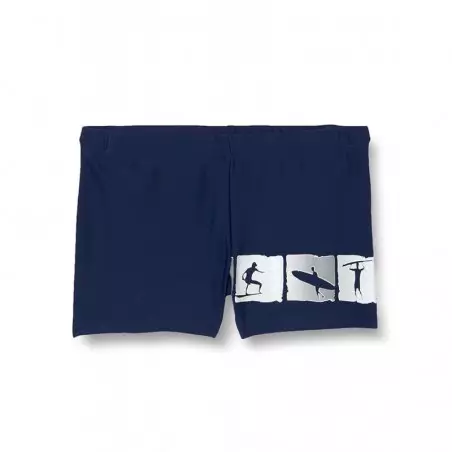 Boxer de bain garçon marine motif surf - du 4 au 14 ans