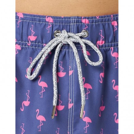 Boardshort homme violet imprimé flamant rose - tailles S-XXL