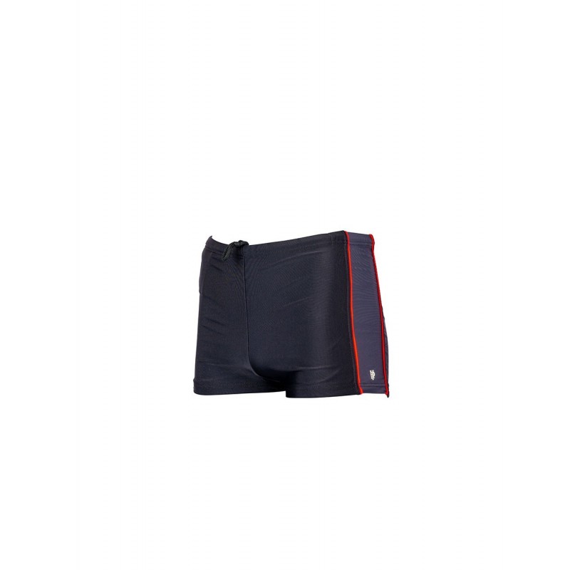 Boxer de bain homme uni tricolor noir/gris/rouge disponible de la petite à la grande taille T1 à T12