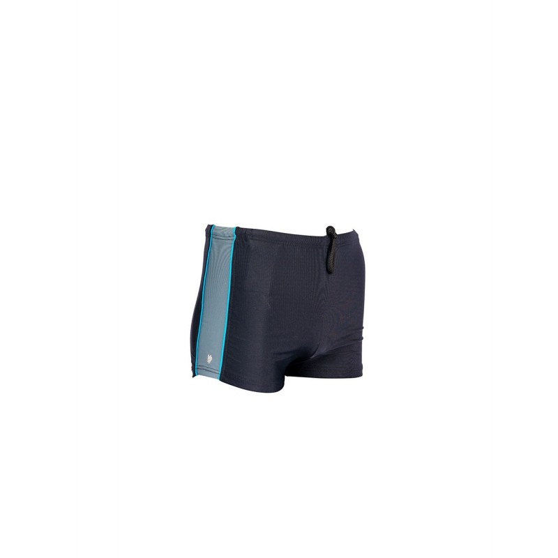 Boxer de bain homme uni tricolor noir/gris/turquoise disponible de la petite à la grande taille T1 à T12