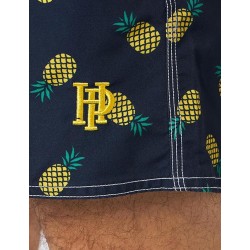 Boardshort homme noir imprimé ananas coloré - tailles S-XXL - Détails