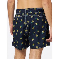 Boardshort homme noir imprimé ananas coloré - tailles S-XXL