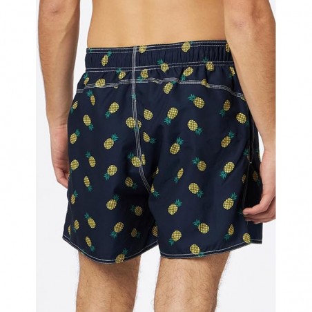 Boardshort homme noir imprimé ananas coloré - tailles S-XXL
