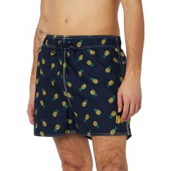 Boardshort homme noir imprimé ananas coloré - tailles S-XXL