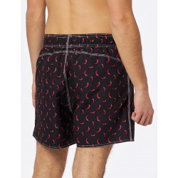 Boardshort homme noir imprimé piment rouge - tailles S-XXL