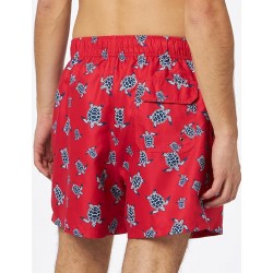 Boardshort homme rouge imprimé tortue marine - tailles S-XXL