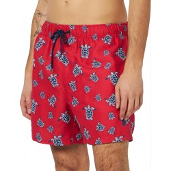 Boardshort homme rouge imprimé tortue marine - tailles S-XXL