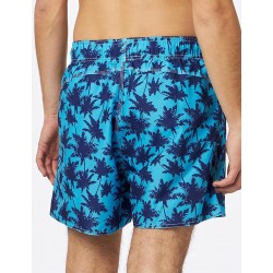 Boardshort homme bleu ciel imprimé palmiers marine  - tailles S-XXL