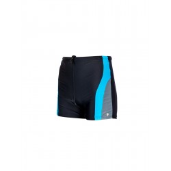 Boxer de bain homme long uni tricolor noir/gris/turquoise disponible de la taille T1 à T8