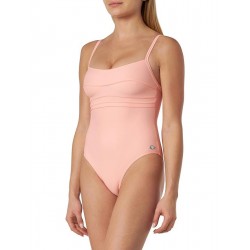 Maillot de bain 1 pièce rose poudré effet gainant bretelles réglables - Bonnet C - du 36 au 48