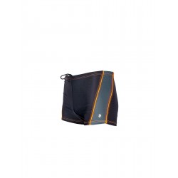 Shorty de Bain Homme Noir, design orange et gris - Ajustable - Tailles 0 à 6