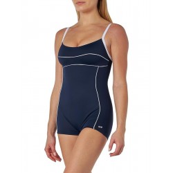 Combishort de bain femme gainant, marine et blanc - taille 36 à 54