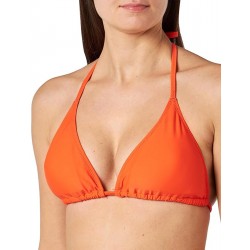 Bikini orange, haut triangle et shorty - taille 34 à 46