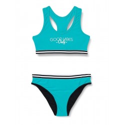 Ensemble maillot de bain menstruel 2 pièces turquoise Diamant 12 au 16 ans