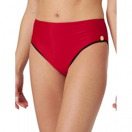 Culotte de maillot de bain menstruel rouge taille haute Tahiti, du 38 au 48