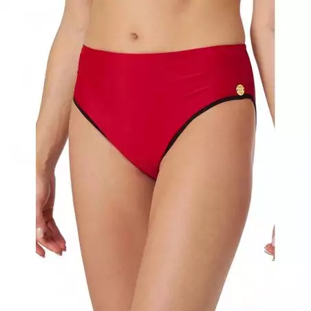 Culotte de maillot de bain menstruel rouge taille haute Tahiti, du 38 au 48